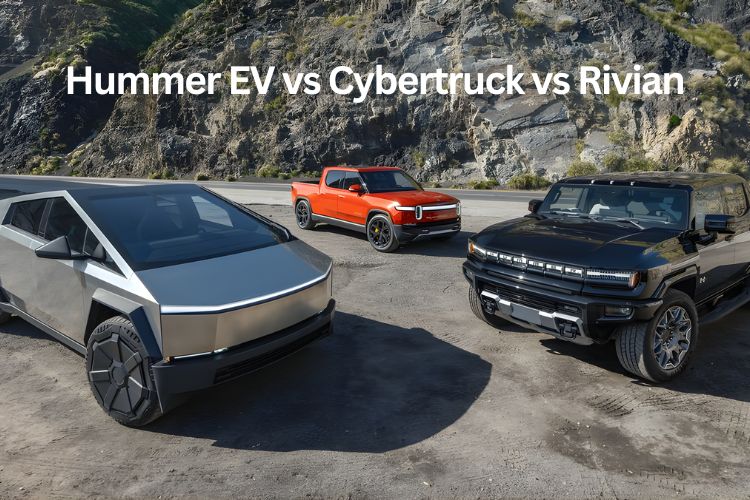 hummer ev vs cybertruck vs rivian